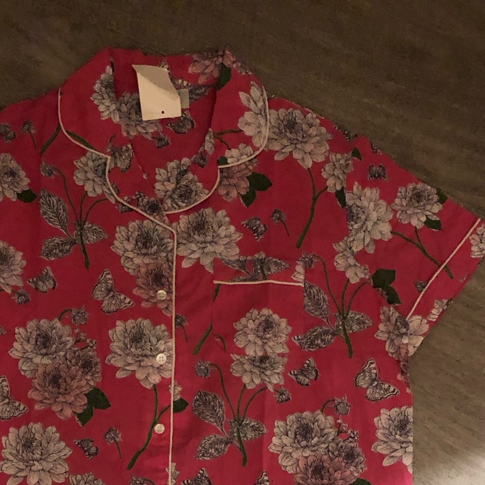 New Mahogany Cotton Floral Short Pajama Set - Pink M - Picture 3 of 4
